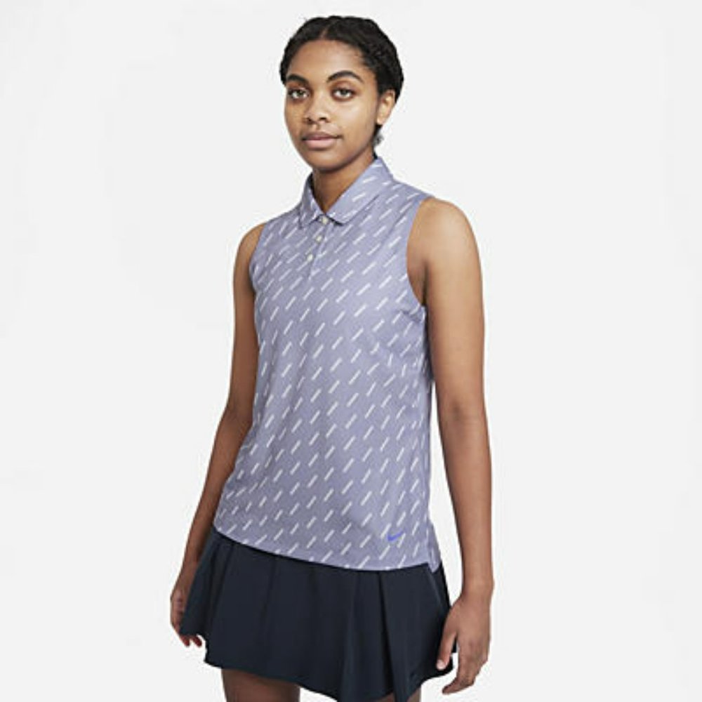 Nike Dri-FIT Victory Women's Sleeveless Printed Polo Golf Large